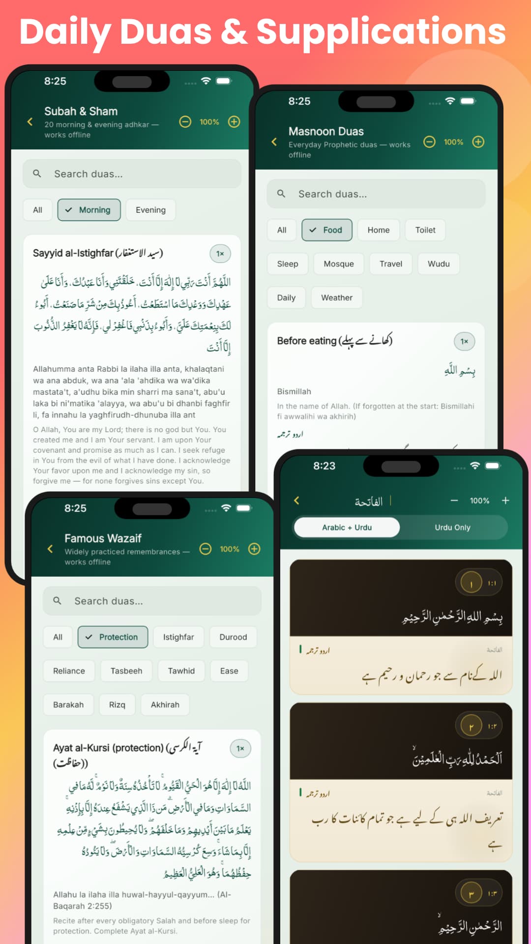 Play Store screenshot — Masnoon duas, Subah & Sham and famous wazaif